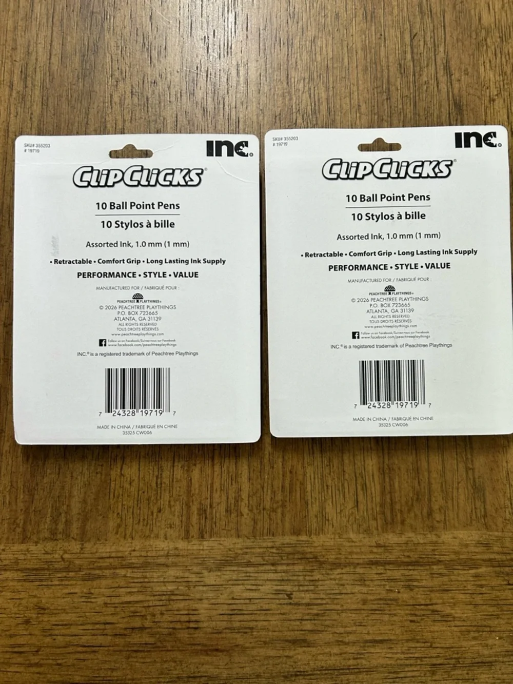 Inc ClipClicks 10-Pack Ballpoint Pens - Picture 2 of 2